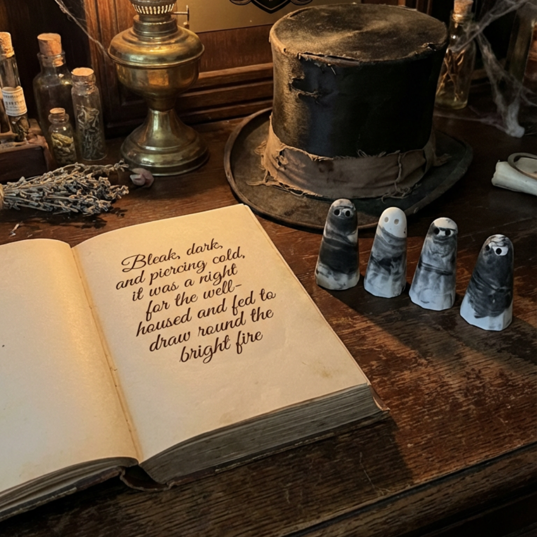 Black and white marbled handmade ghost figurines by The Nordic Ghost Merchants