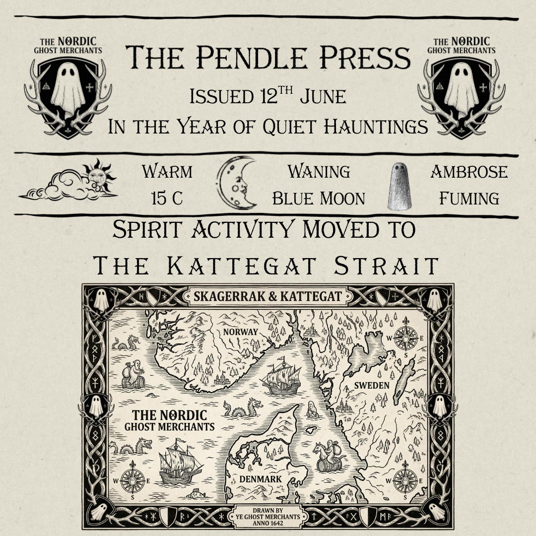 A woodcut style map of Skagerrak and The Kattegat Strait by The Nordic Ghost Merchants