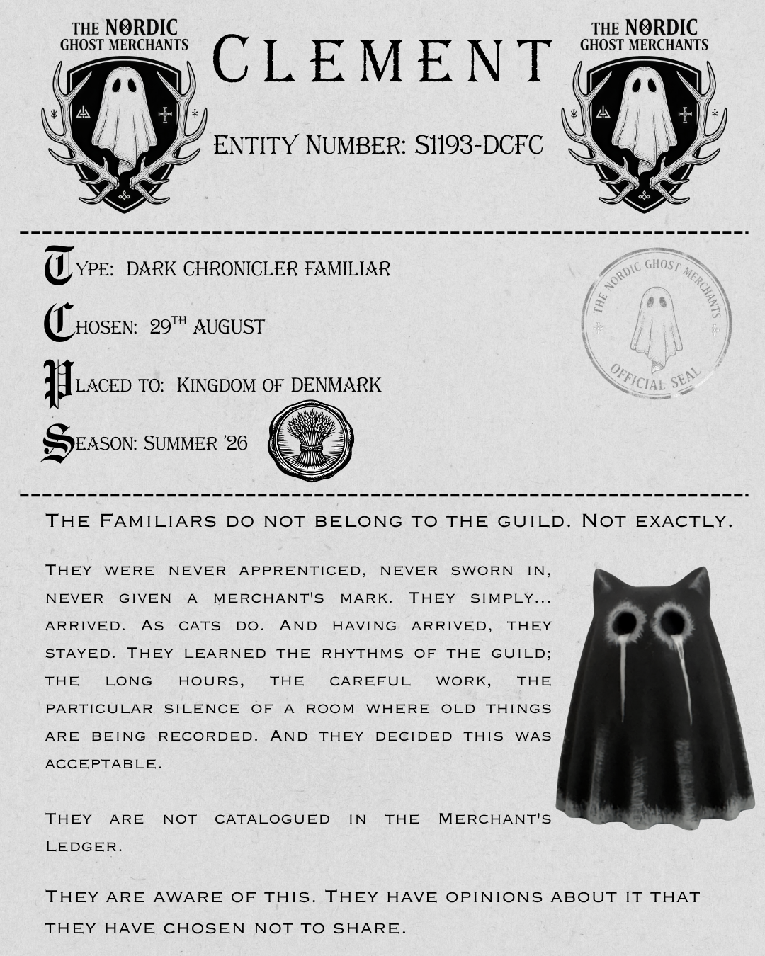 The Dark Chronicler Familiar - Clement