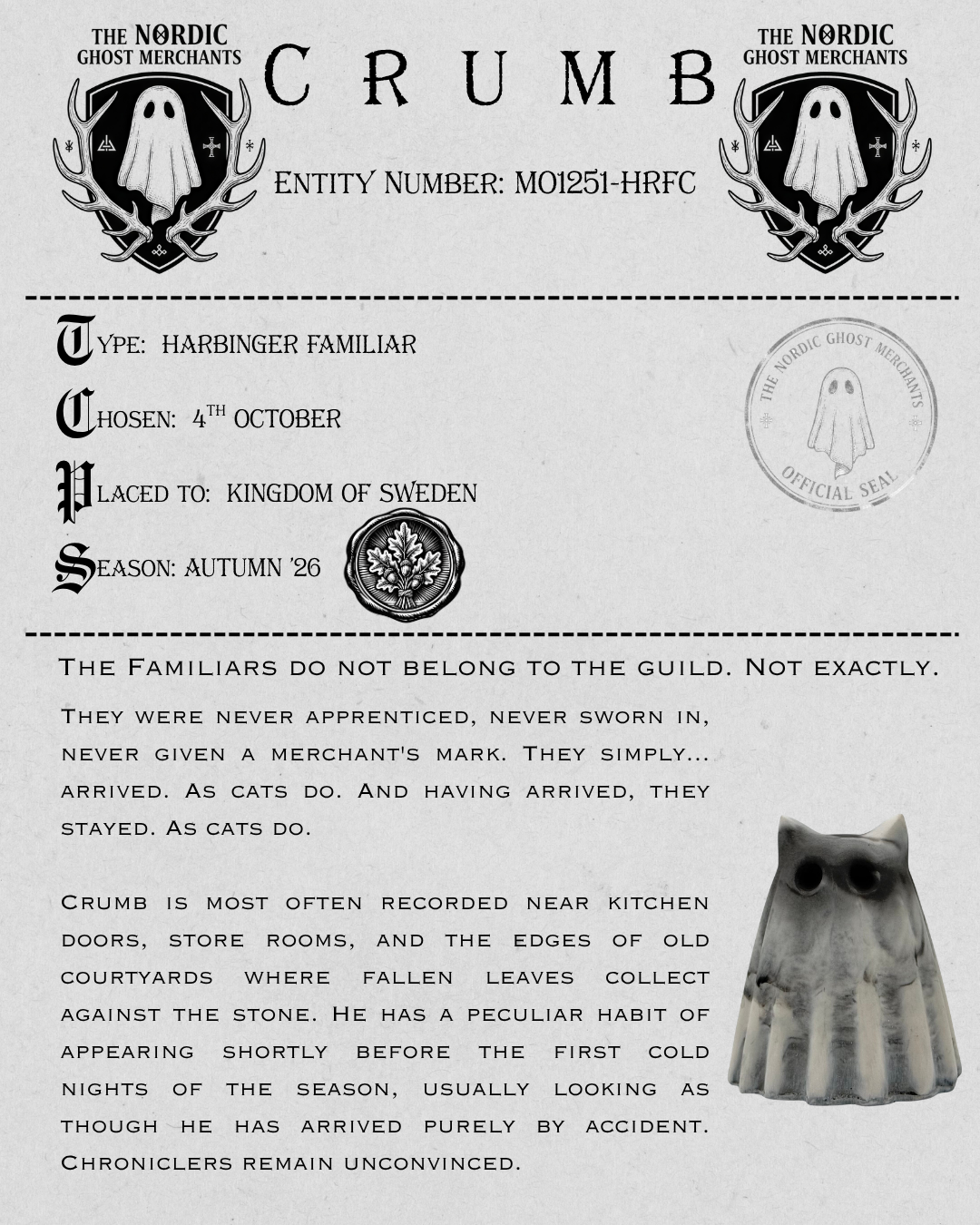 The Harbinger Familiar Ghost Figurine - Crumb