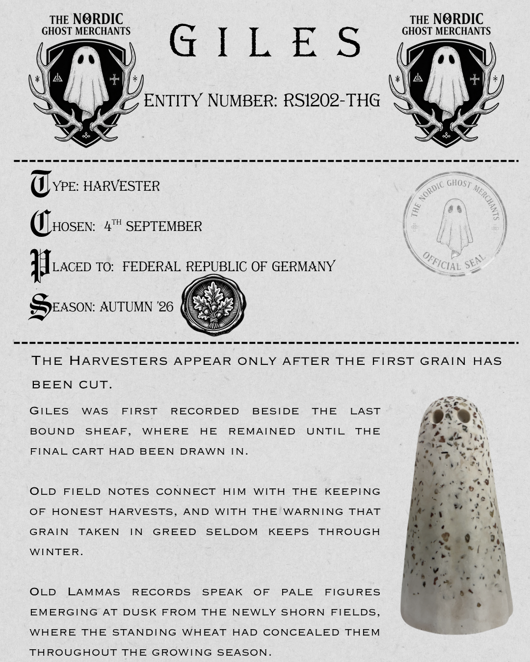 The Harvester Ghost Figurine - Giles