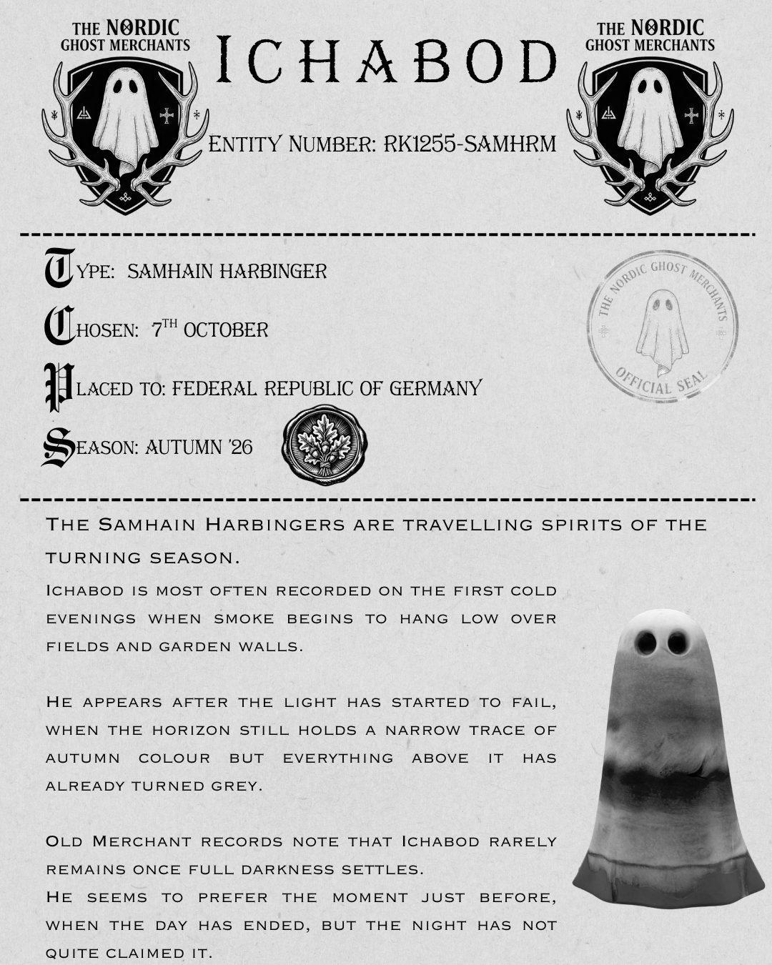 The Samhain Harbinger Ghost Figurine - Ichabod