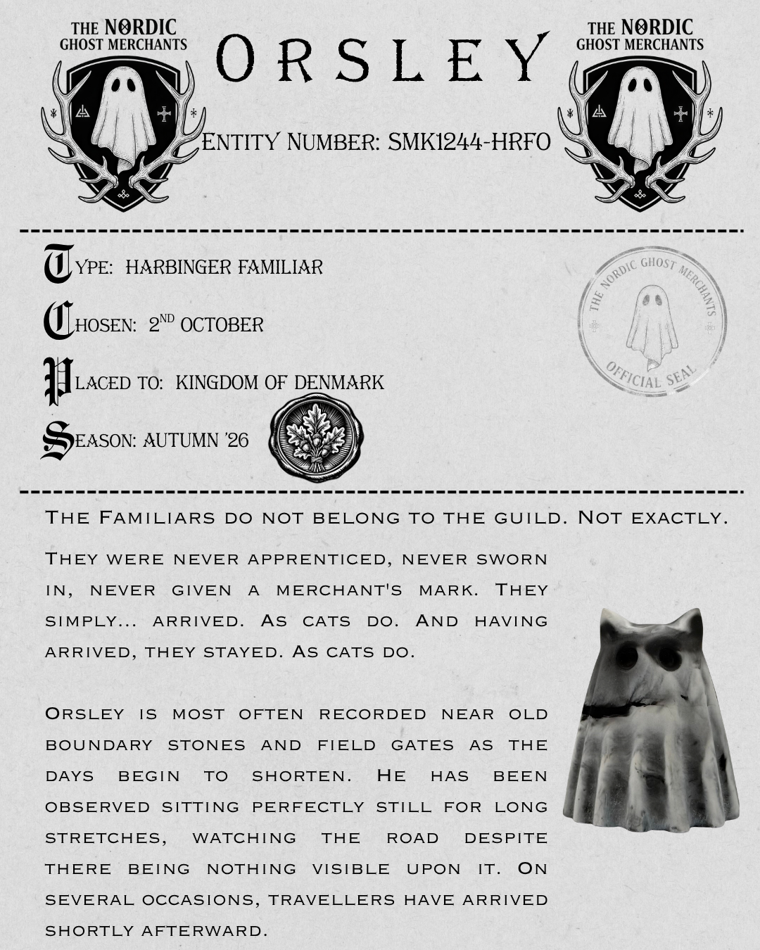 The Harbinger Familiar Ghost Figurine - Orsley