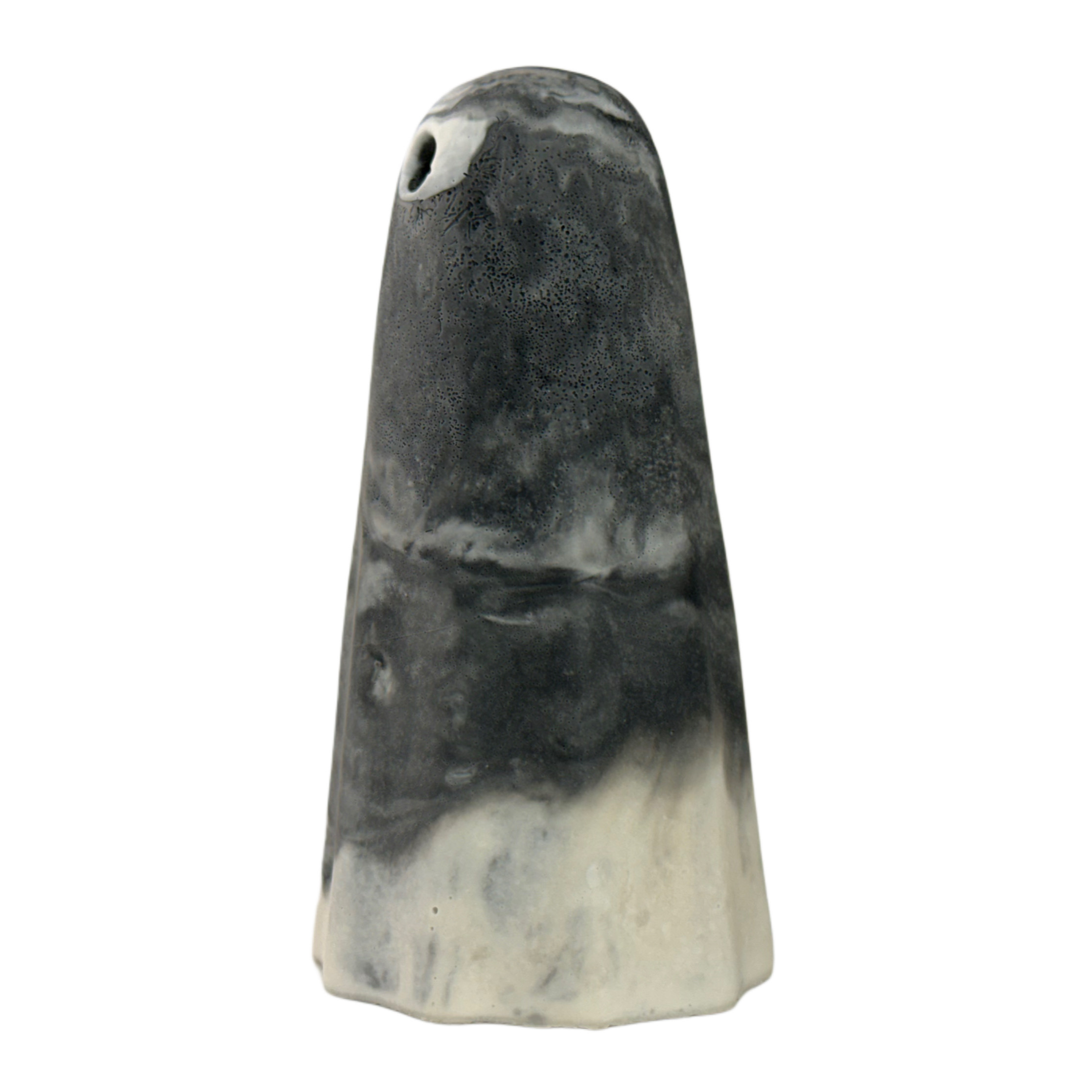 Black and ivory marbled handmade ghost figurine