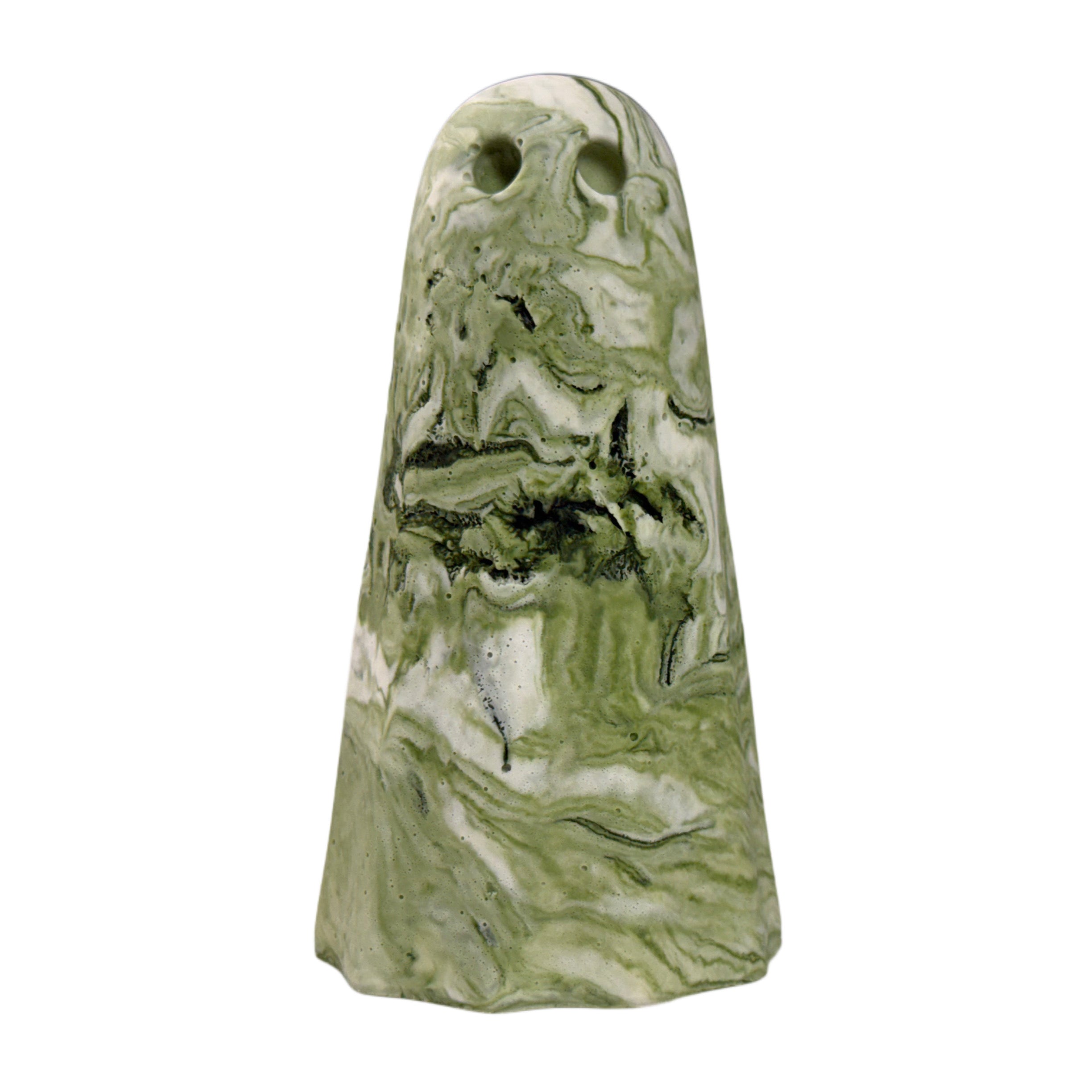Green and white marbled ghost figurine from The Nordic Ghost Merchants
