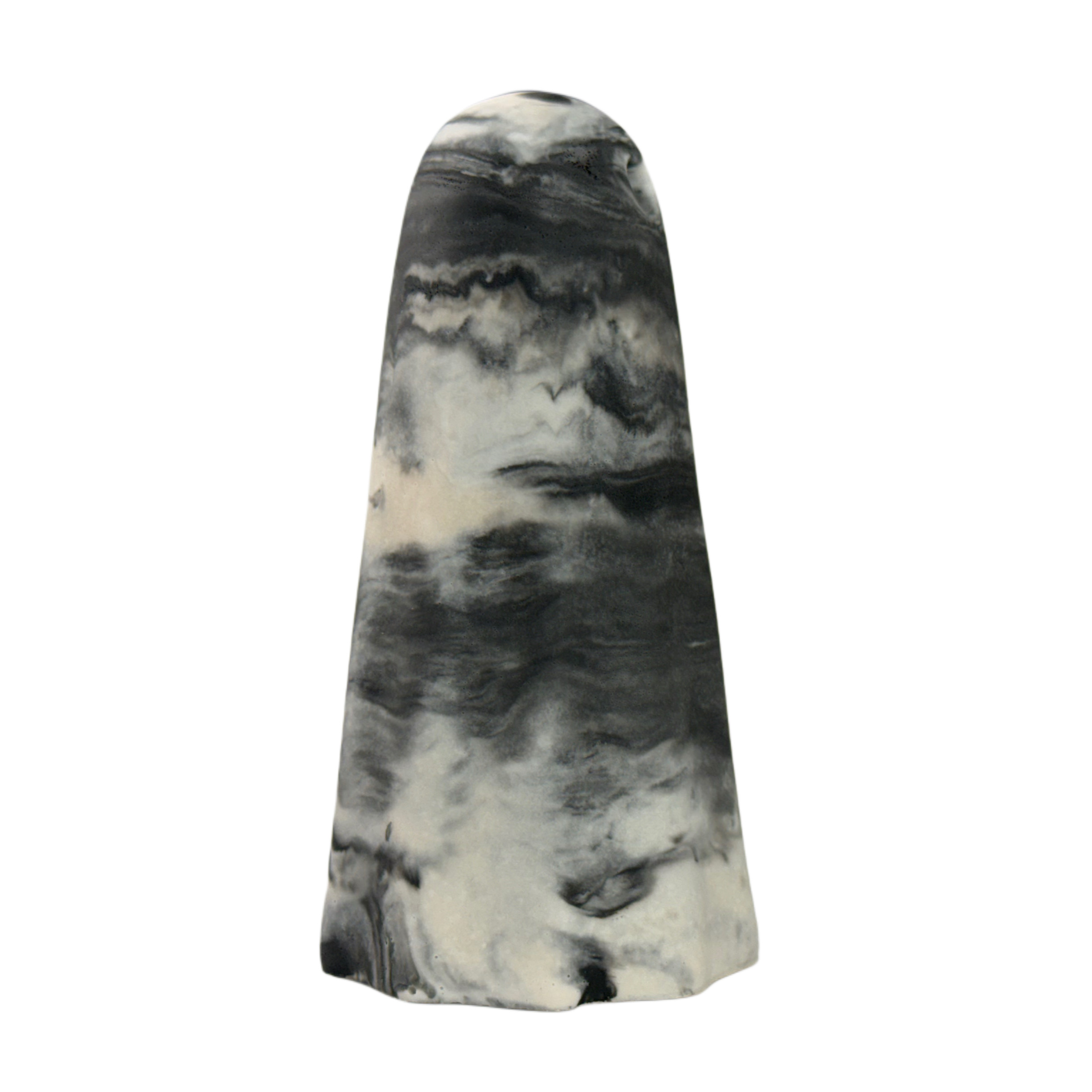 Black and ivory marbled handmade ghost figurine