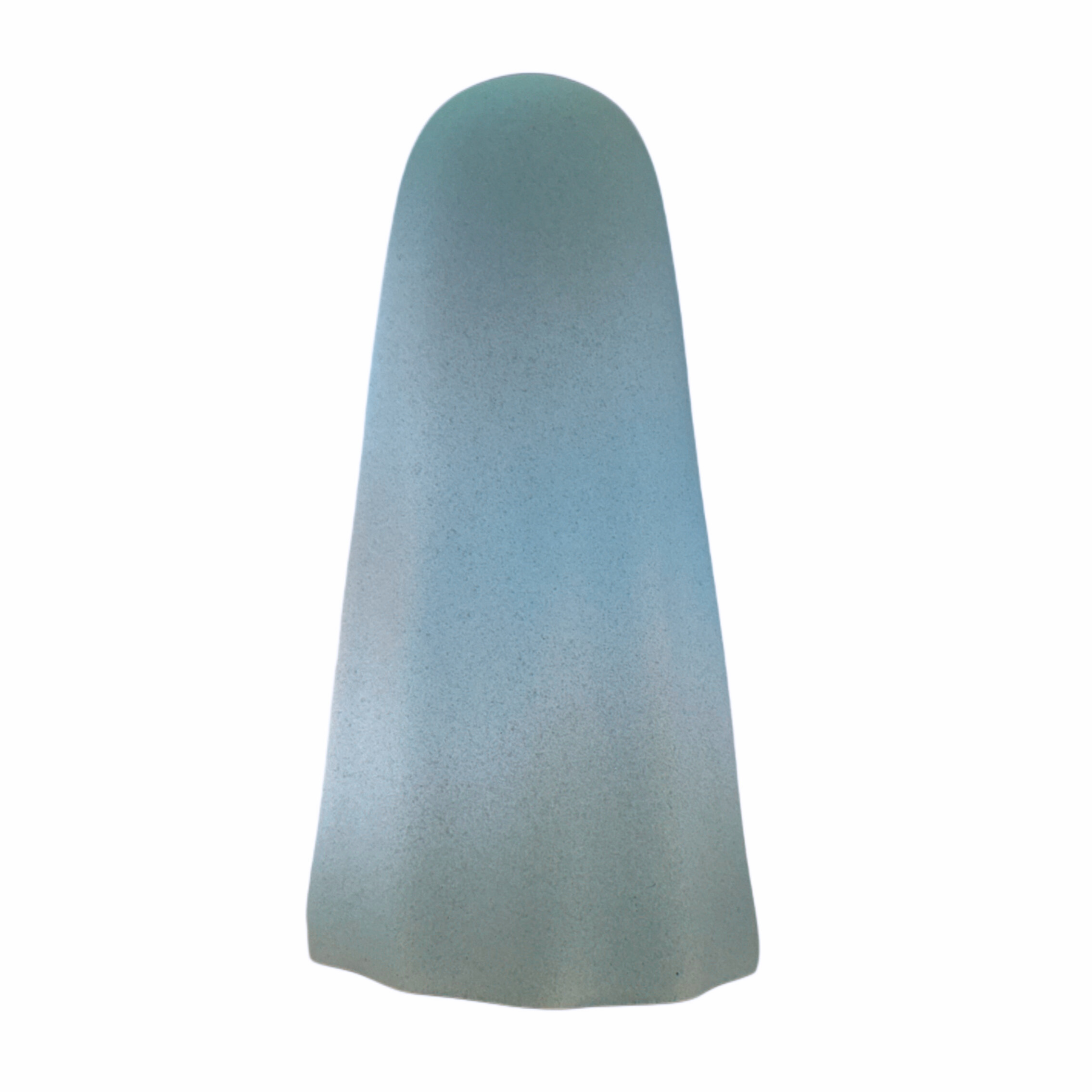 Blue and grey handmade ghost figurine with frozen rosehip engraving, by The Nordic Ghost Merchants