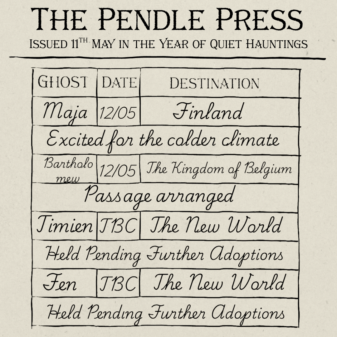 The Pendle Press - Ghost Departure Ledger 11th May