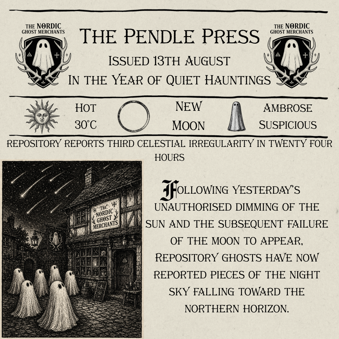 The Pendle Press - Repository Reports Third Celestial Irregularity in Twenty Four Hours