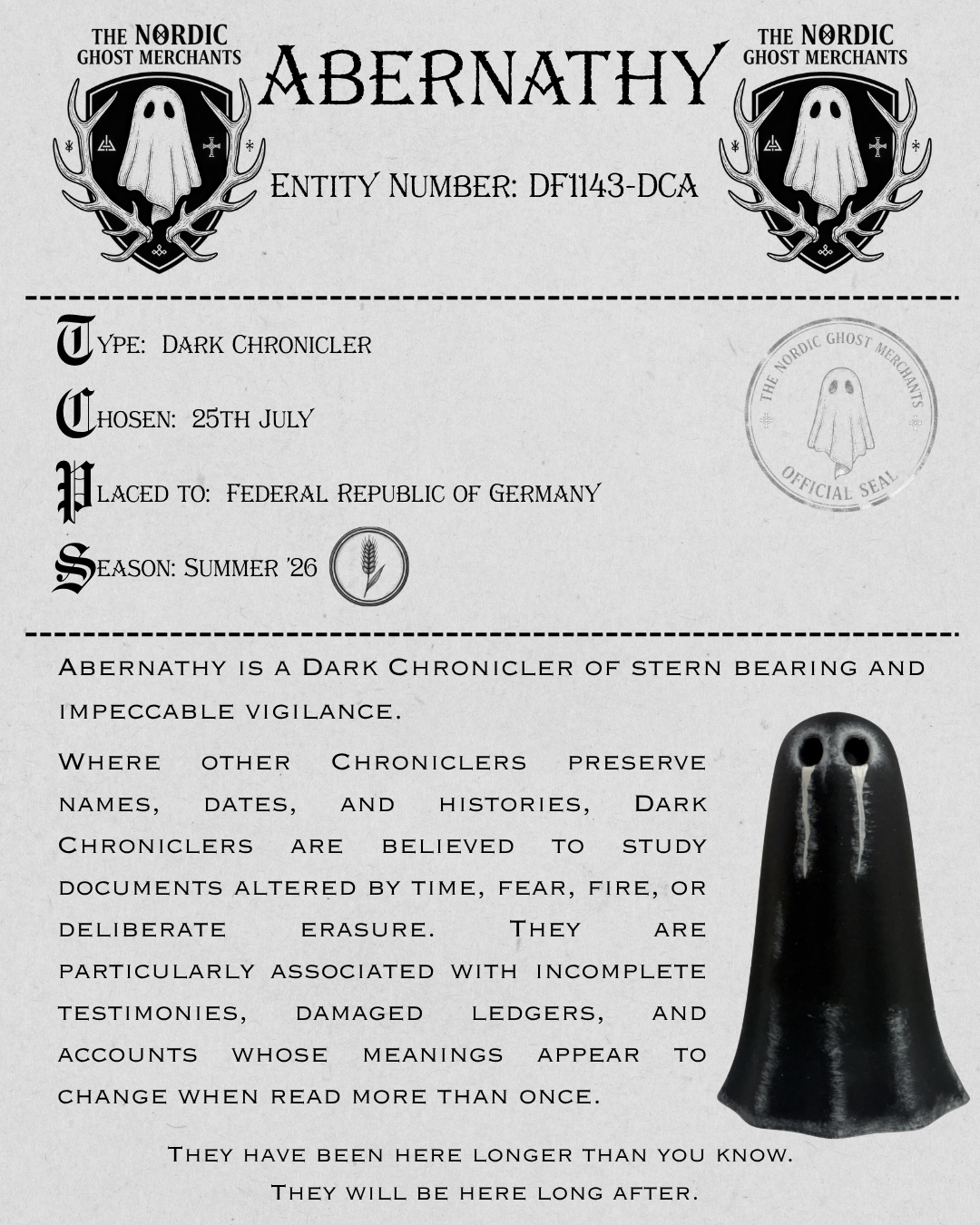 The Dark Chronicler Ghost Figurine - Abernathy