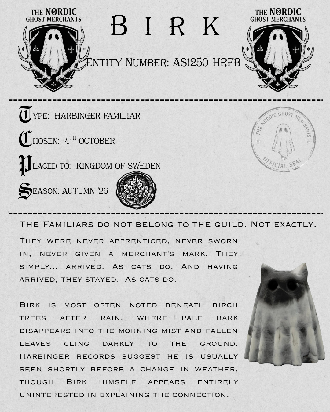 The Harbinger Familiar Ghost Figurine - Birk