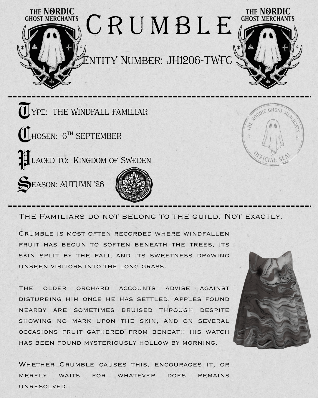 The Windfall Familiar Ghost Figurine - Crumble