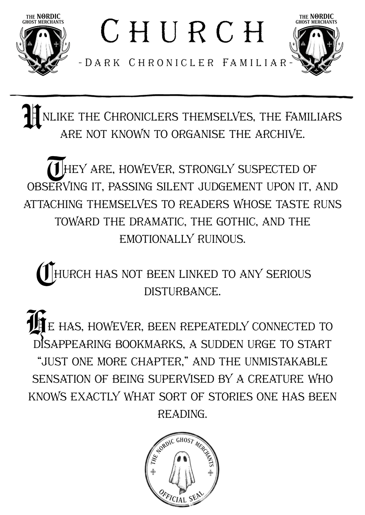 The Dark Chronicler Familiar - Church