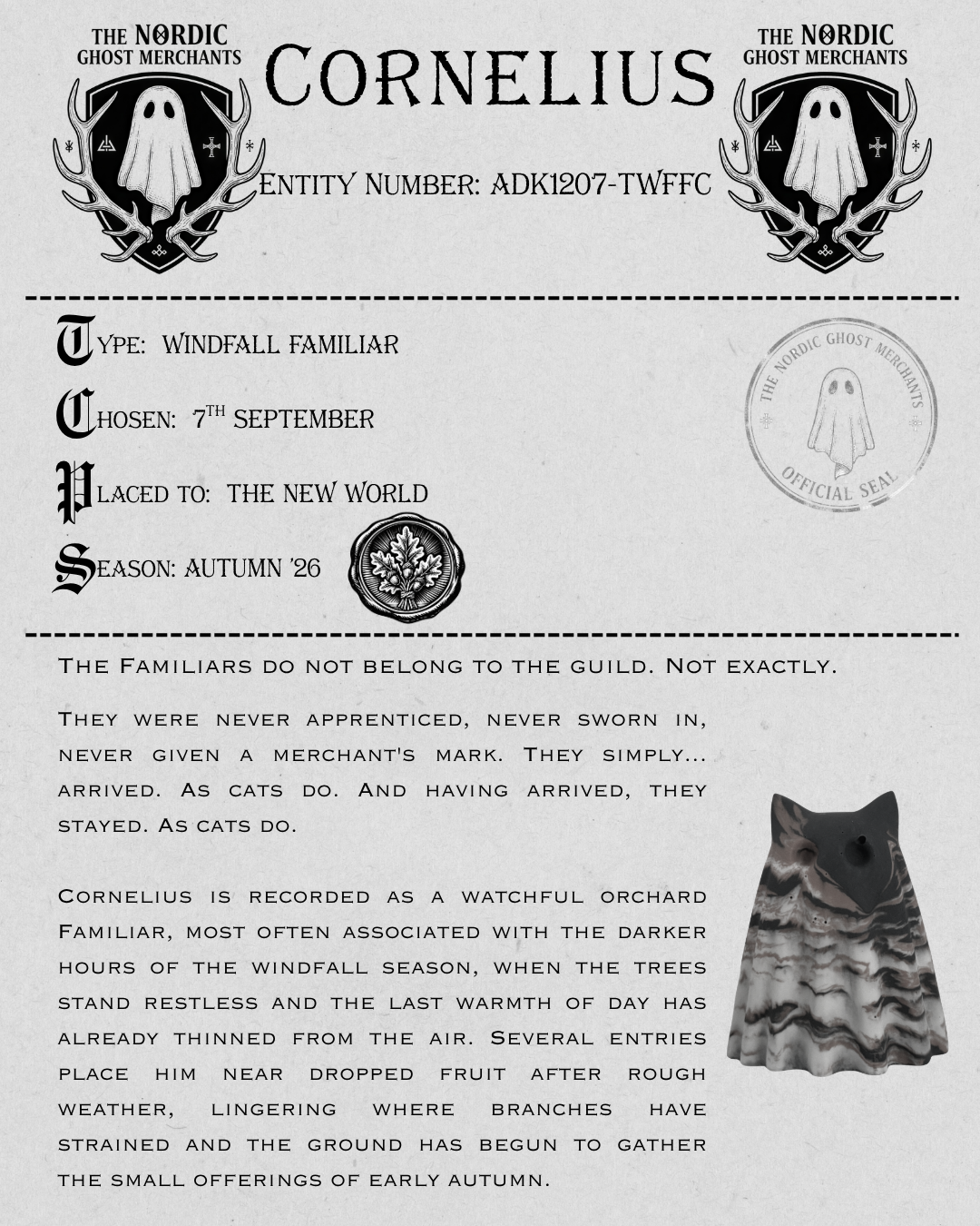 The Windfall Familiar Ghost Figurine - Cornelius