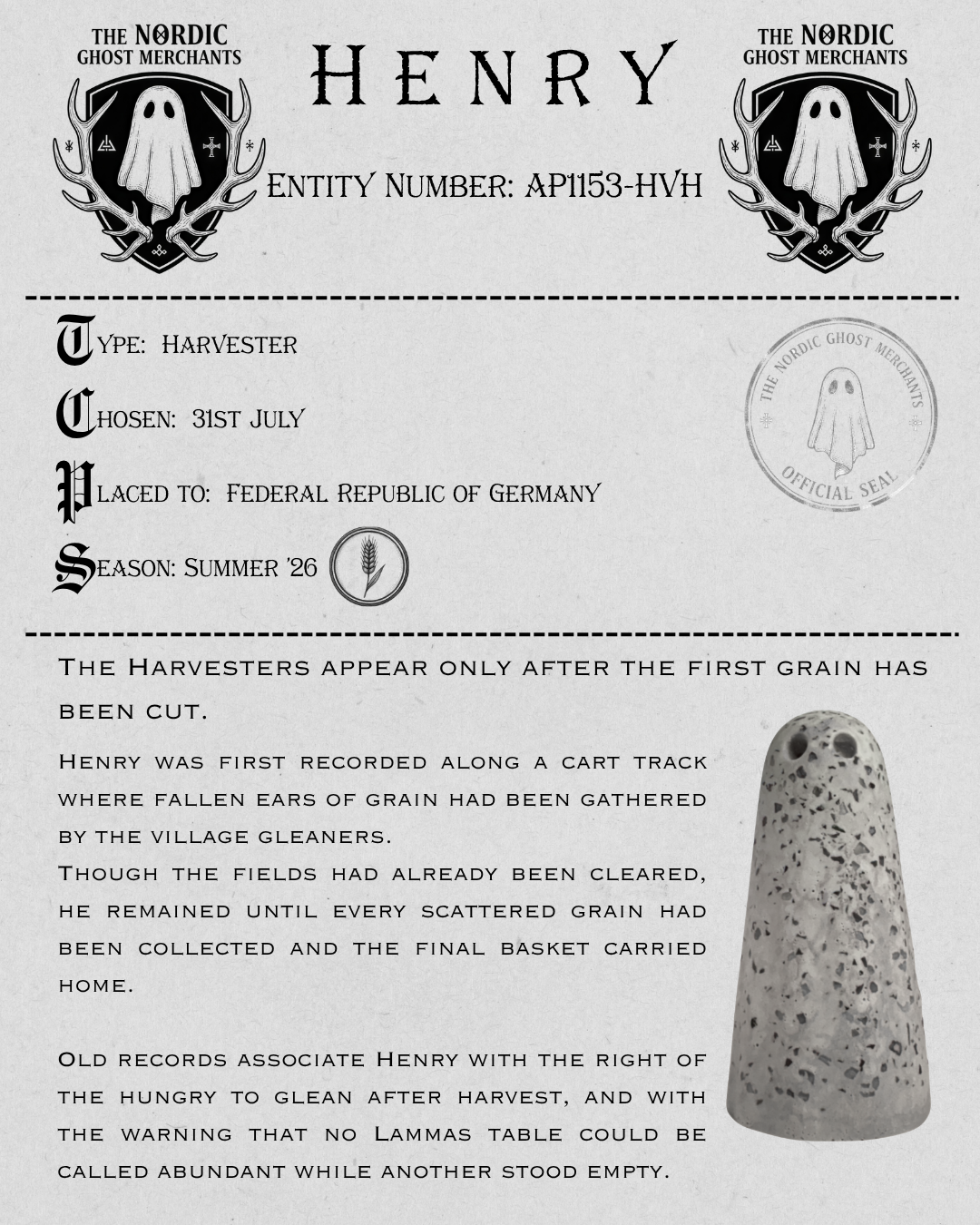 The Harvester Ghost Figurine - Henry