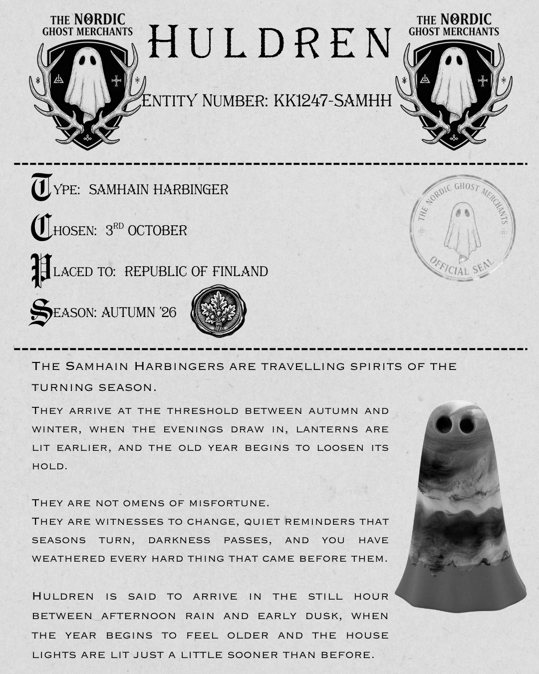 The Samhain Harbinger Ghost Figurine - Huldren