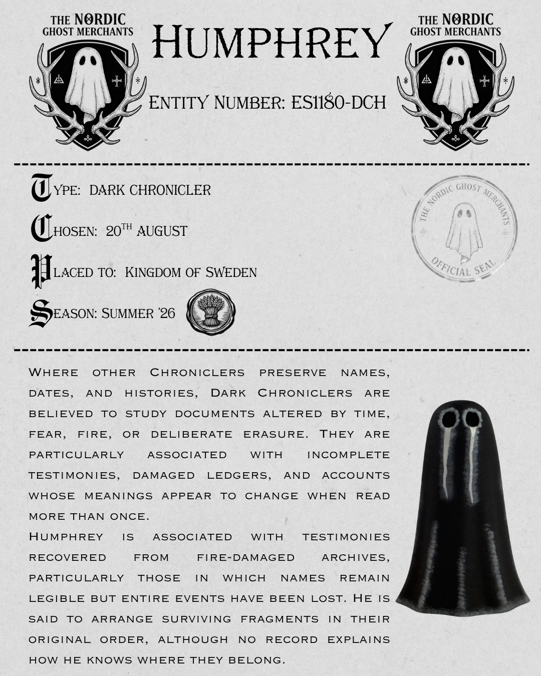 The Dark Chronicler Ghost Figurine - Humphrey