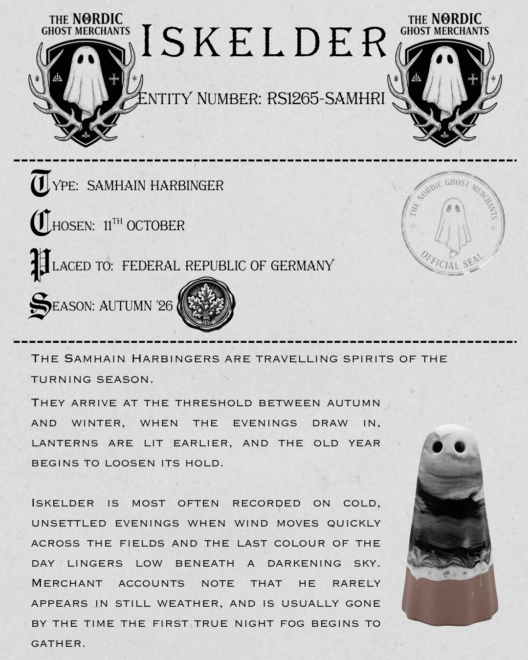 The Samhain Harbinger Ghost Figurine - Iskelder