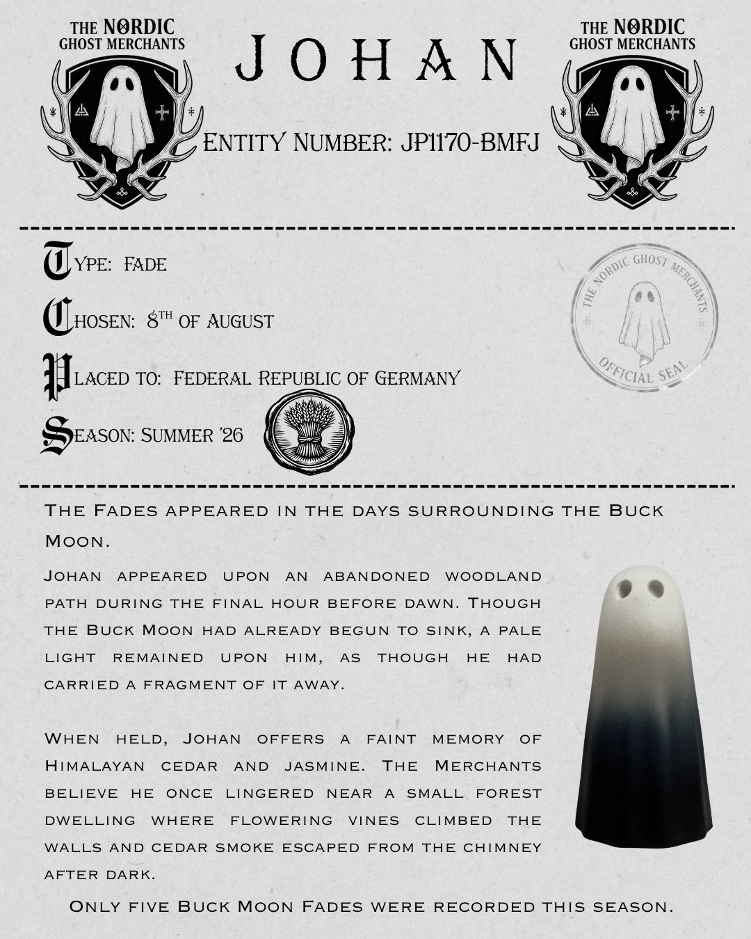 Johan the Buck Moon Fade - Scented Ghost Figurine