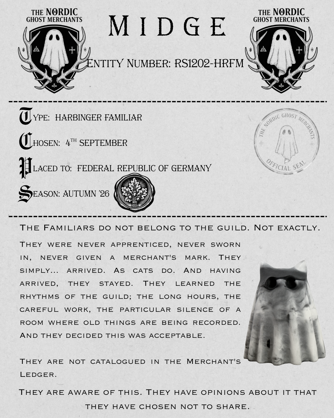 The Harbinger Familiar Ghost Figurine - Midge