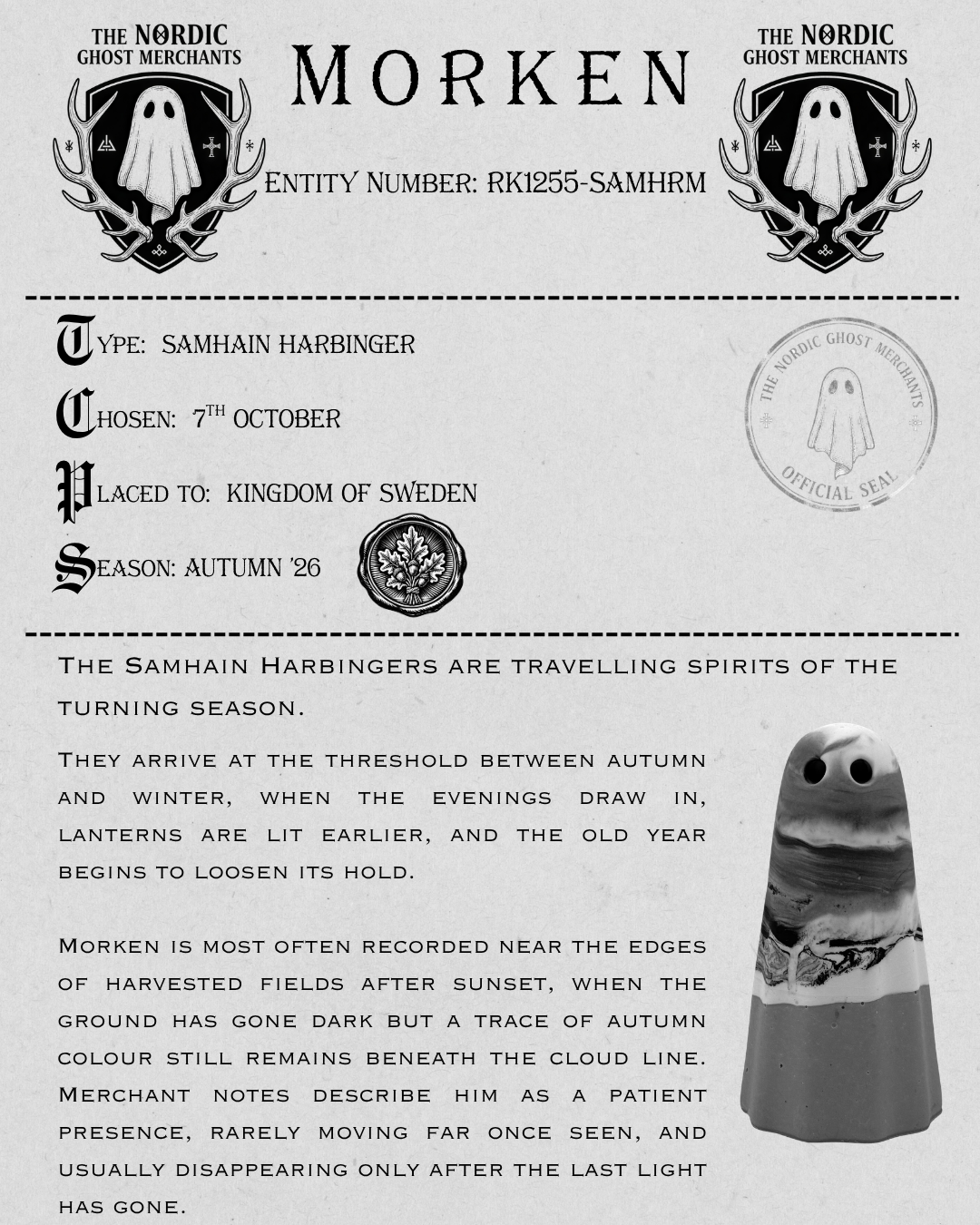 The Samhain Harbinger Ghost Figurine - Morken