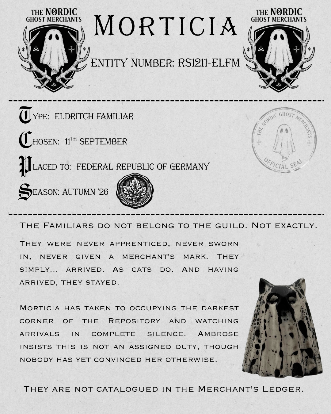 The Eldritch Familiar Ghost Figurine - Morticia