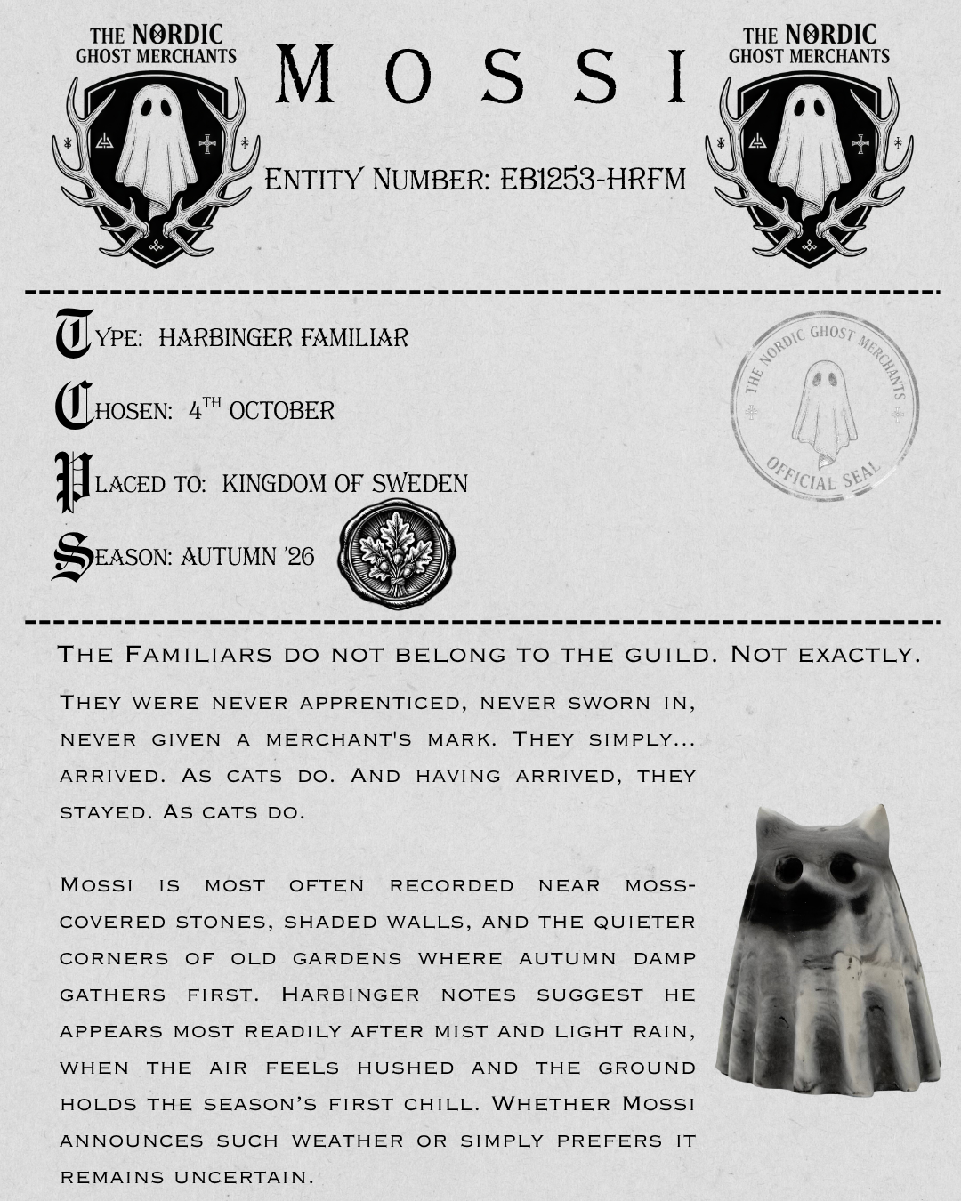 The Harbinger Familiar Ghost Figurine - Mossi