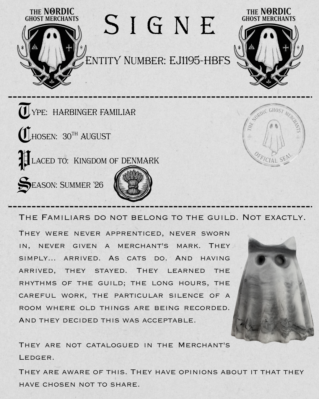 The Harbinger Familiar Ghost Figurine - Signe