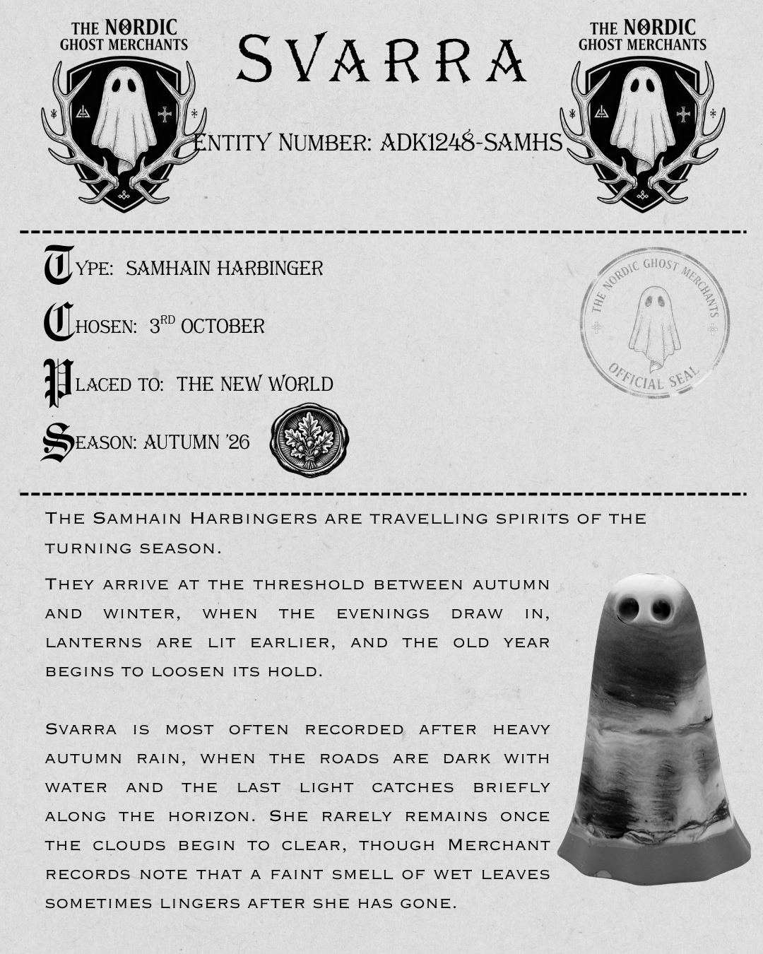 The Samhain Harbinger Ghost Figurine - Svarra