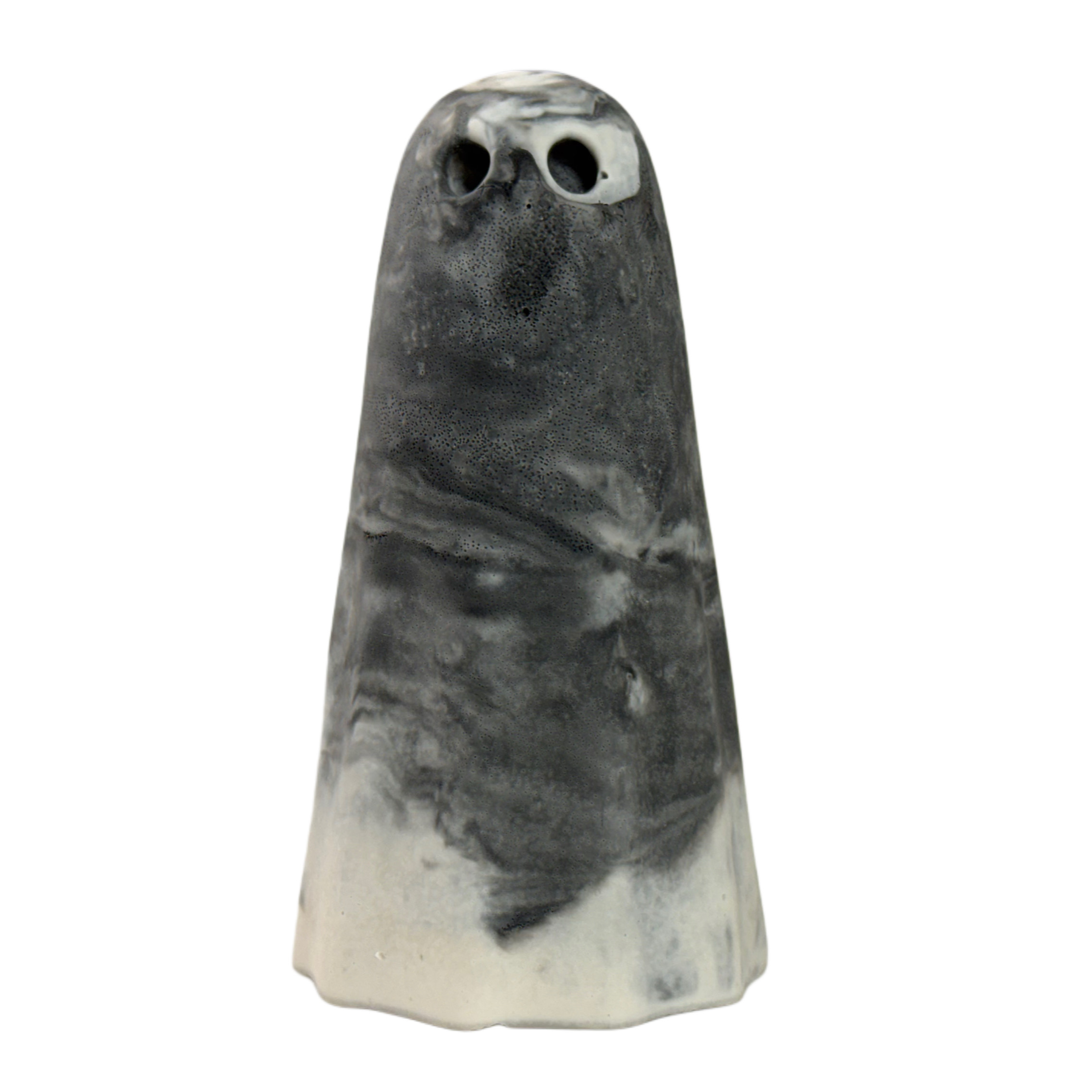 Black and ivory marbled handmade ghost figurine
