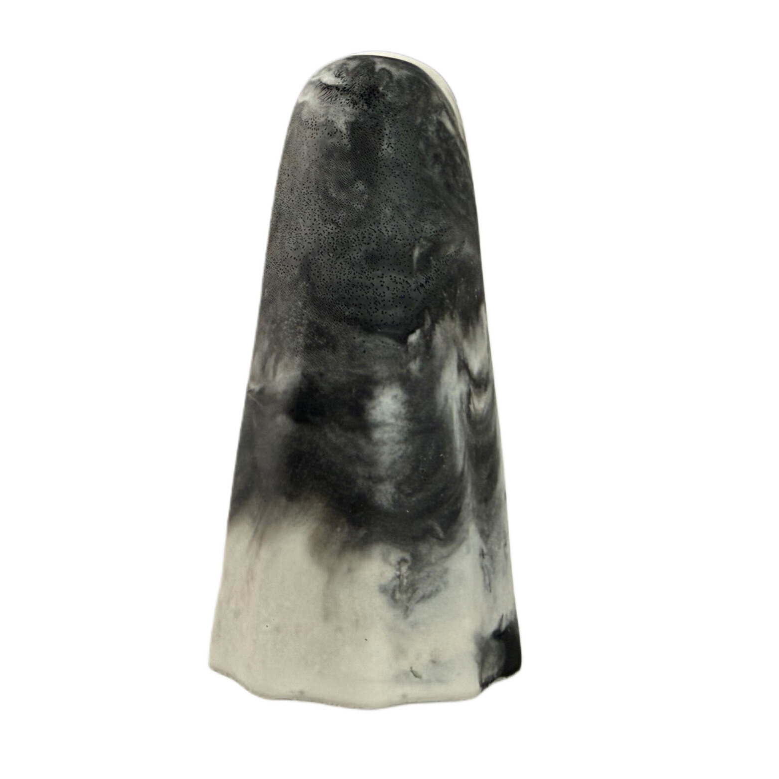 Black and ivory marbled handmade ghost figurine