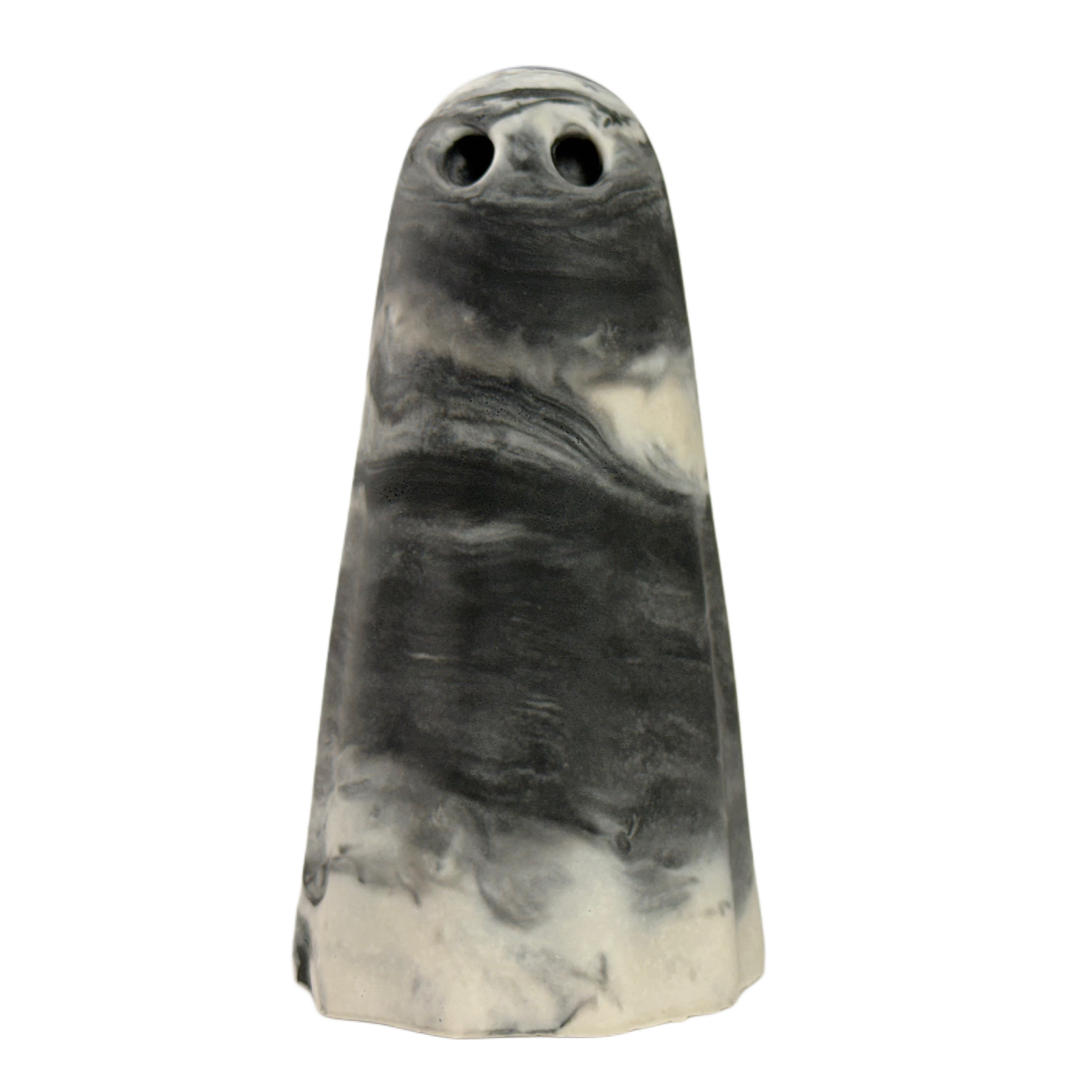 Black and ivory marbled handmade ghost figurine
