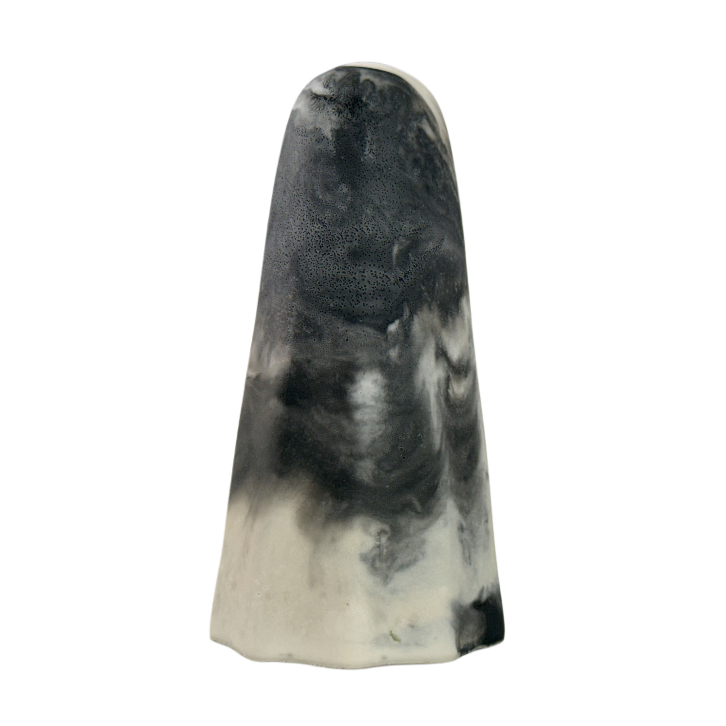 Black and ivory marbled handmade ghost figurine