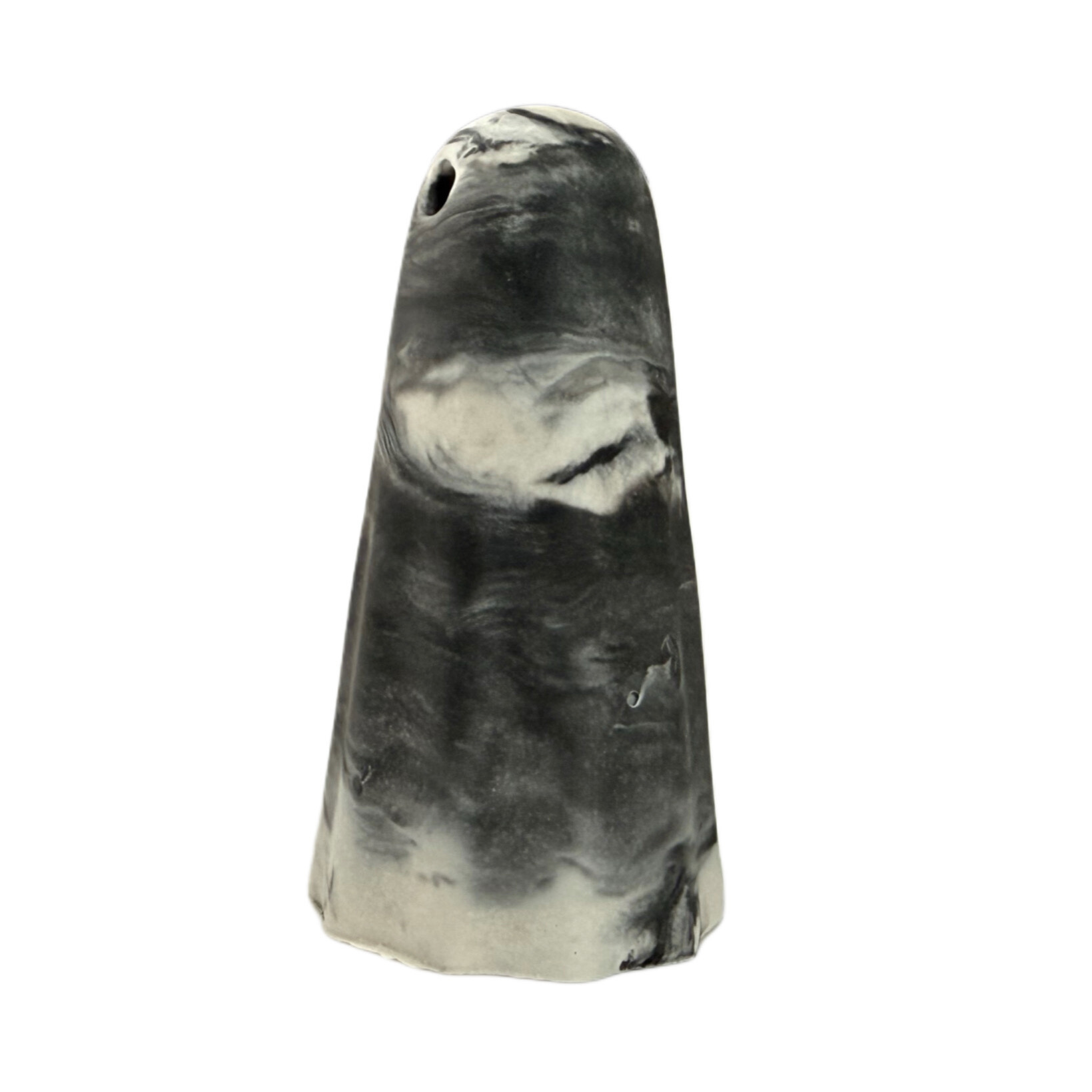 Black and ivory marbled handmade ghost figurine