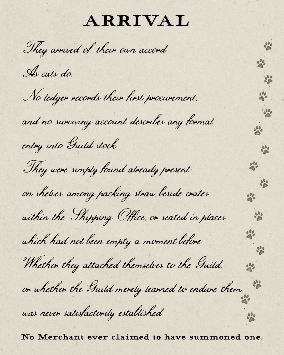 Merchants Almanac page