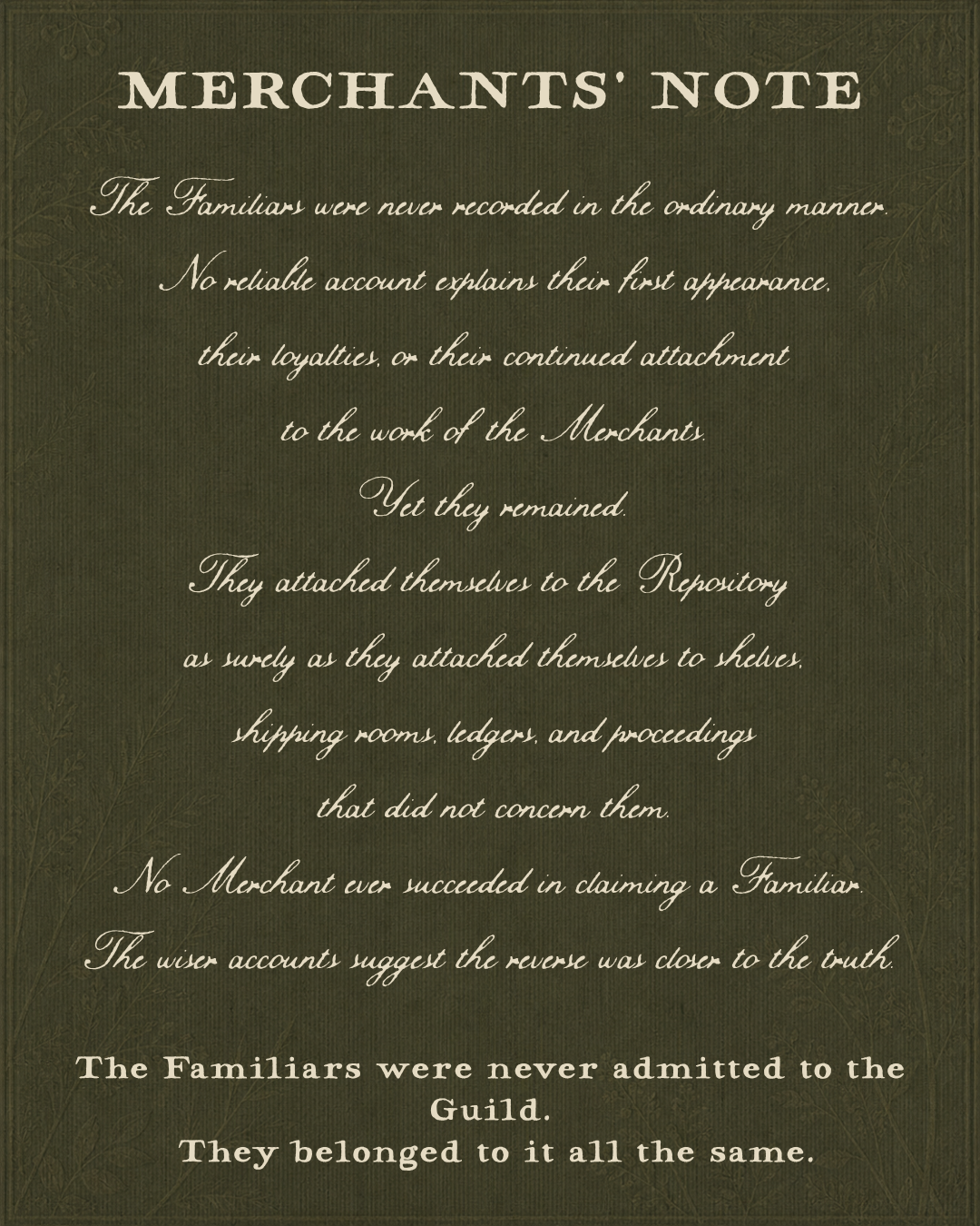 Merchants Almanac page