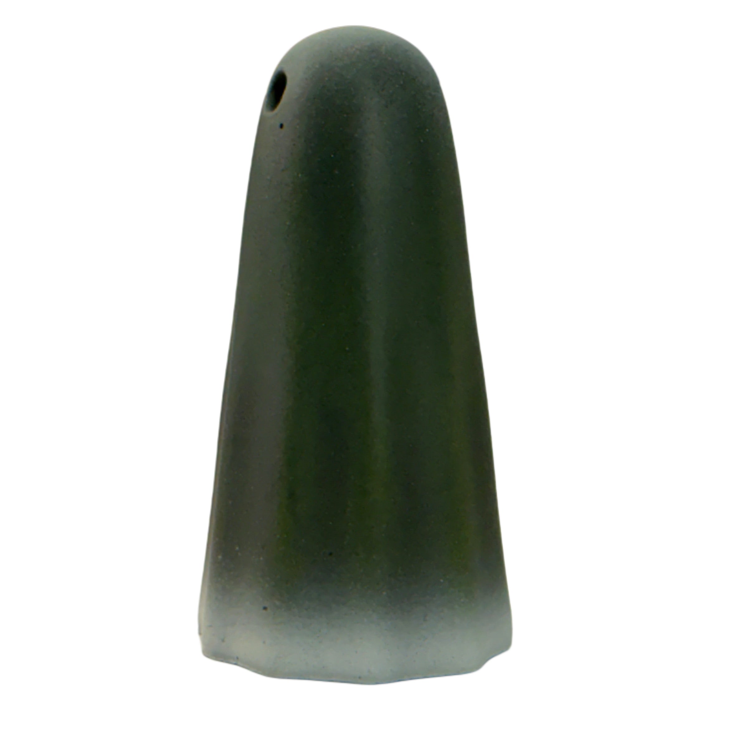 Dark green and white scented handmade ghost figurine by The Nordic Ghost Merchants