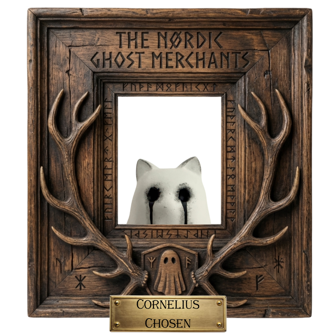 The Chronicler Ghost Cat Figurine - Cornelius