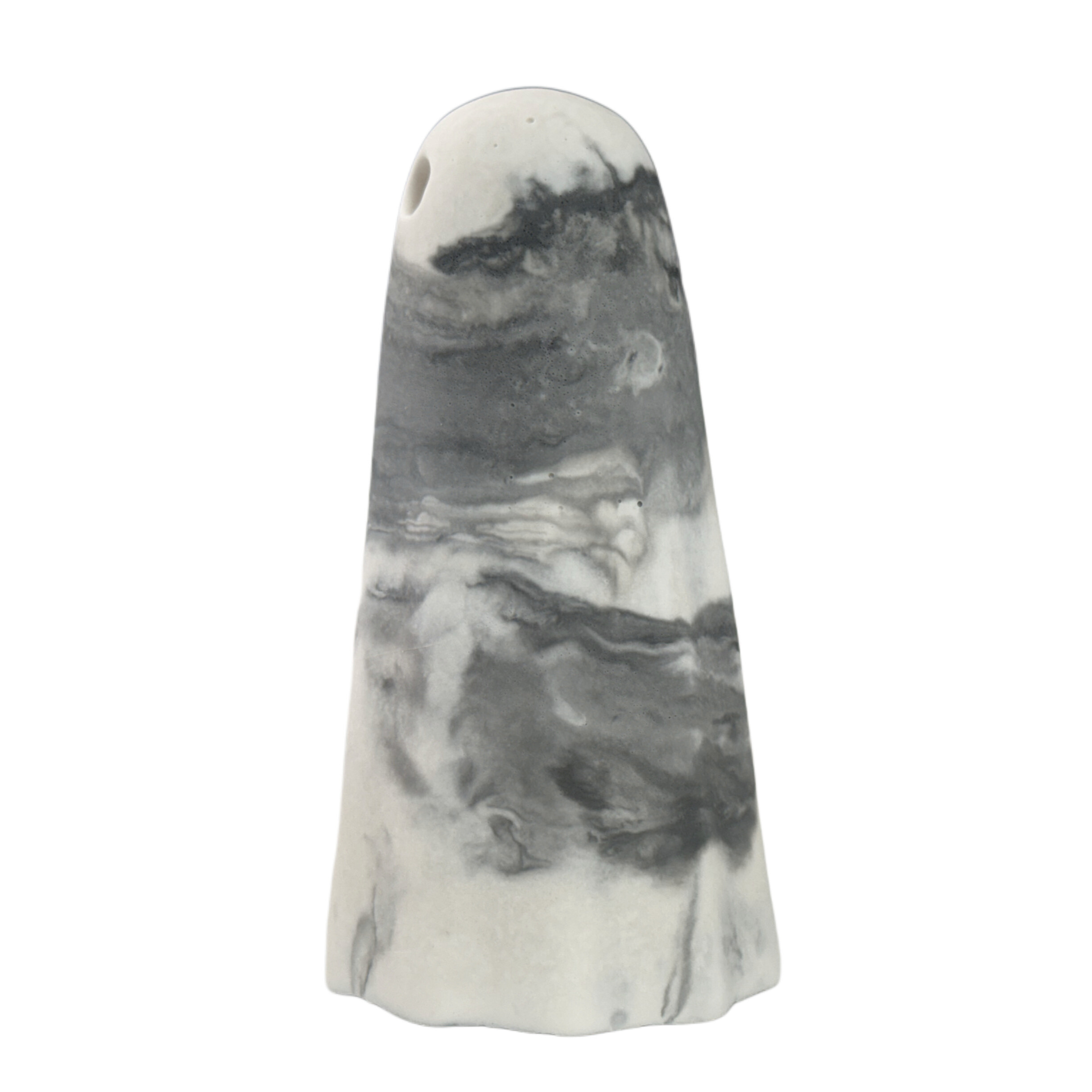A grey and white marbled ghost figurine by The Nordic Ghost Merchants