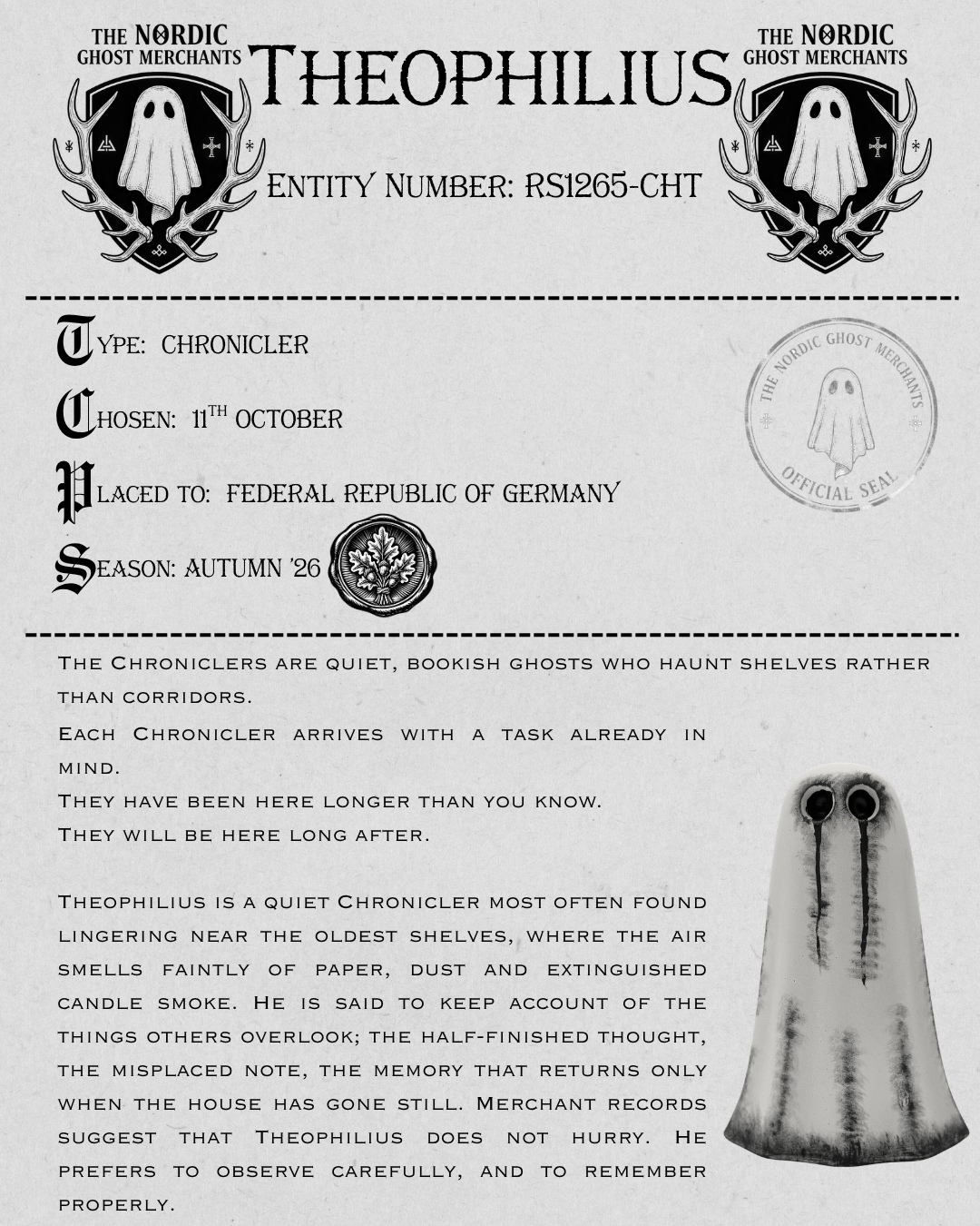 The Chronicler Ghost Figurine - Theophilius