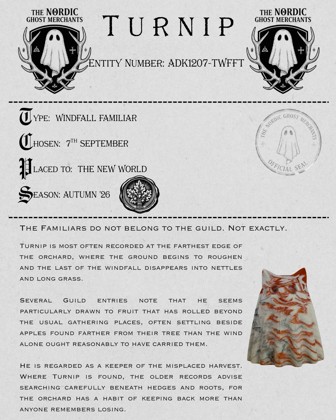 The Windfall Familiar Ghost Figurine - Turnip